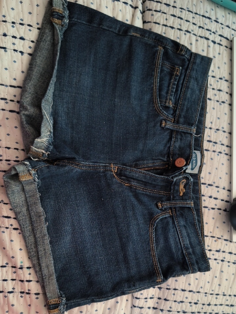 Old Navy Dark Blue Denim Kids Roll-Cuff Shorts